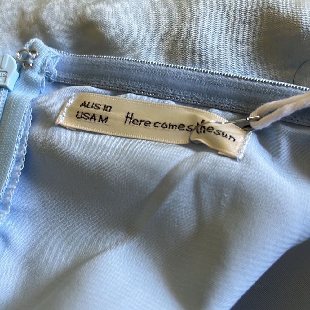 Elegant Strapless Light Blue Dress - Picture 10 of 11